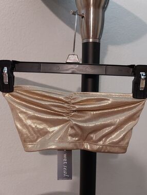Vintage Y2K Gold Ruched Bandeau